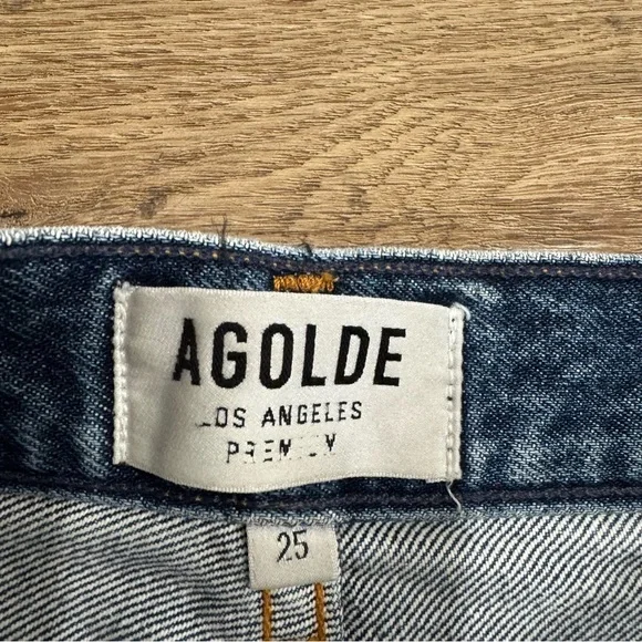 Agolde Riley High Rise Straight Crop Blue Vintage Wash‎ Air Blue Size 25 - Picture 8 of 10